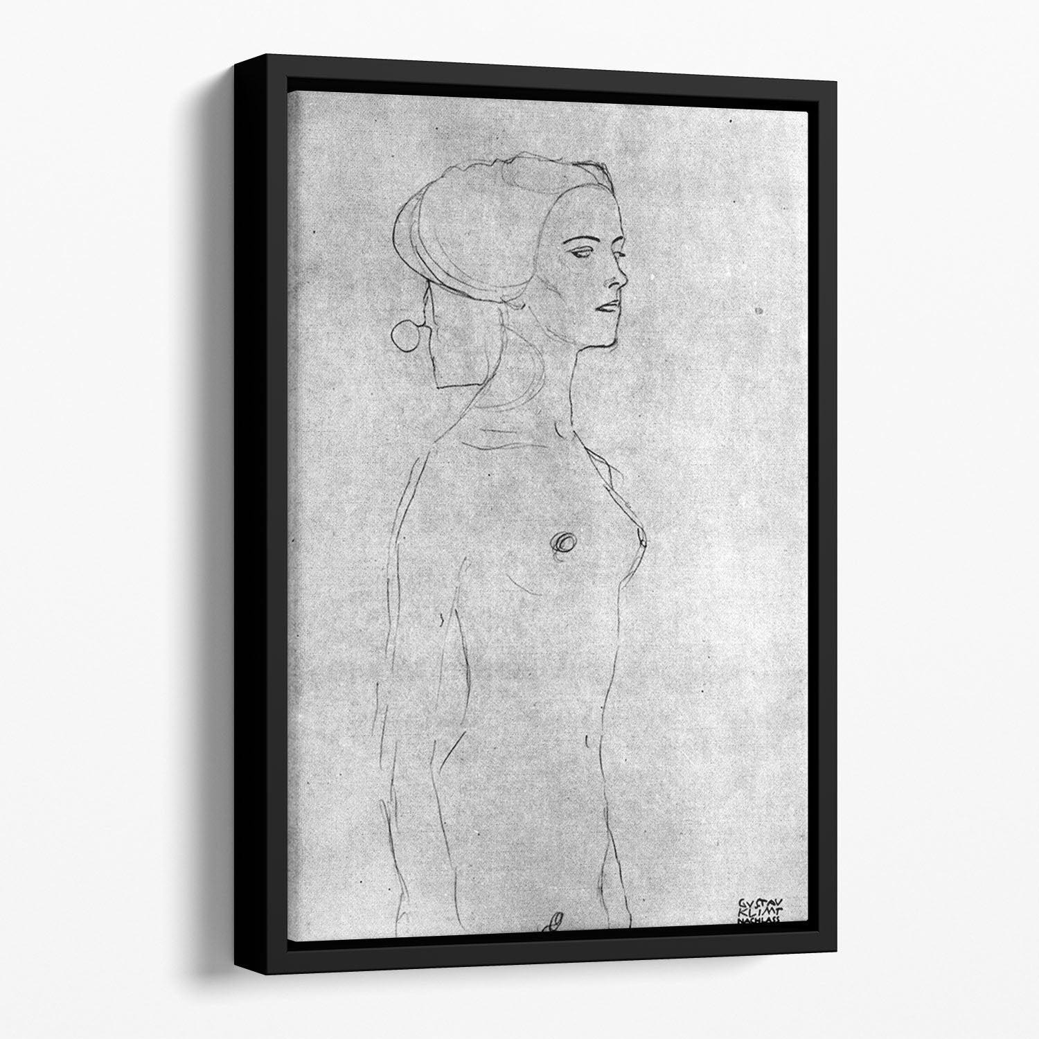 Half a picture to the right Schreitenden by Klimt Floating Framed Canvas