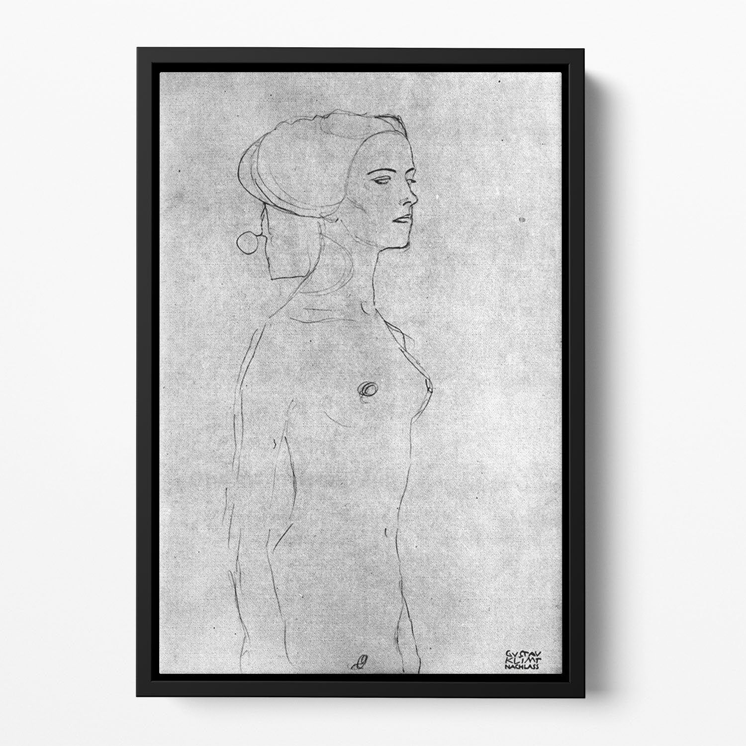 Half a picture to the right Schreitenden by Klimt Floating Framed Canvas