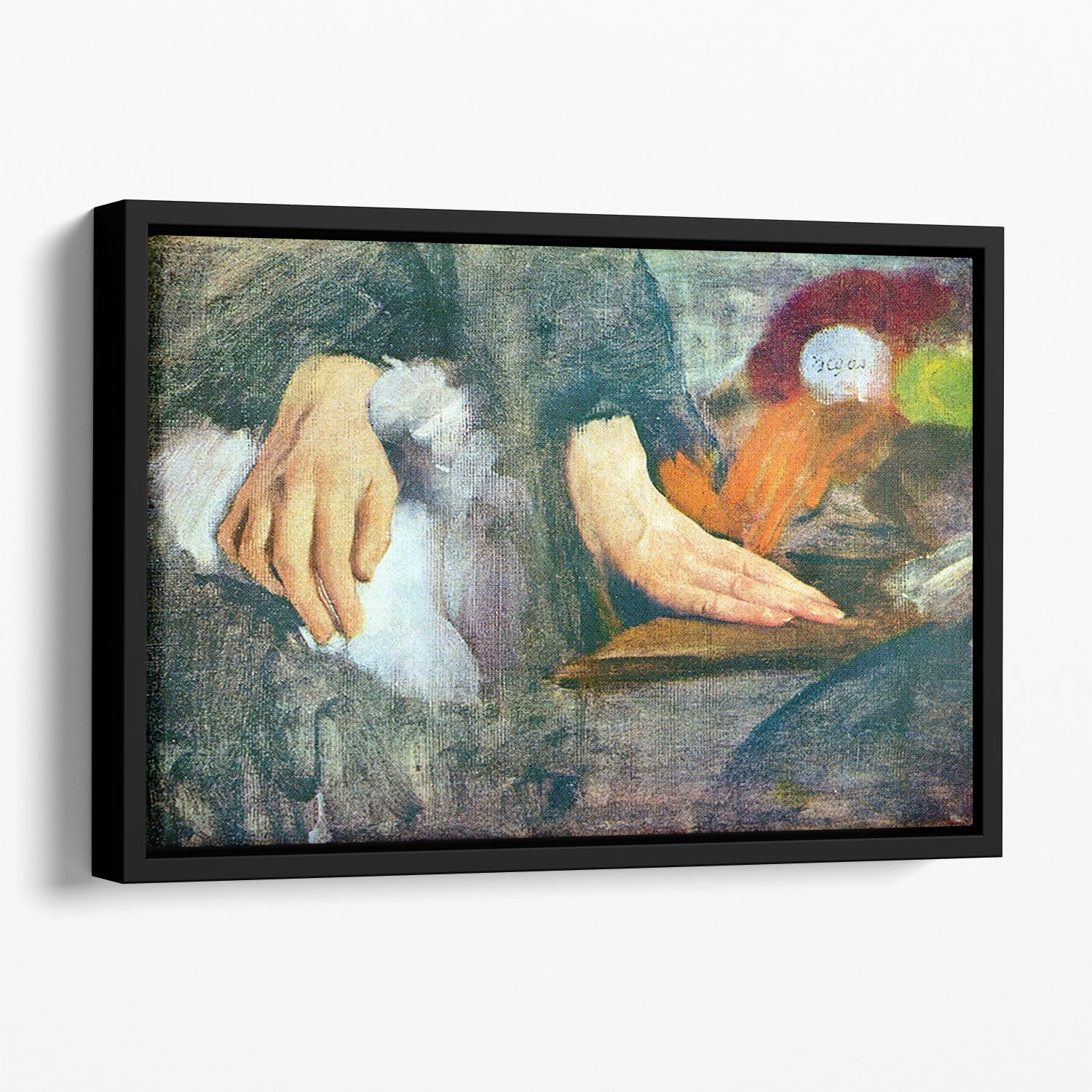 Hand Study by Degas Floating Framed Canvas