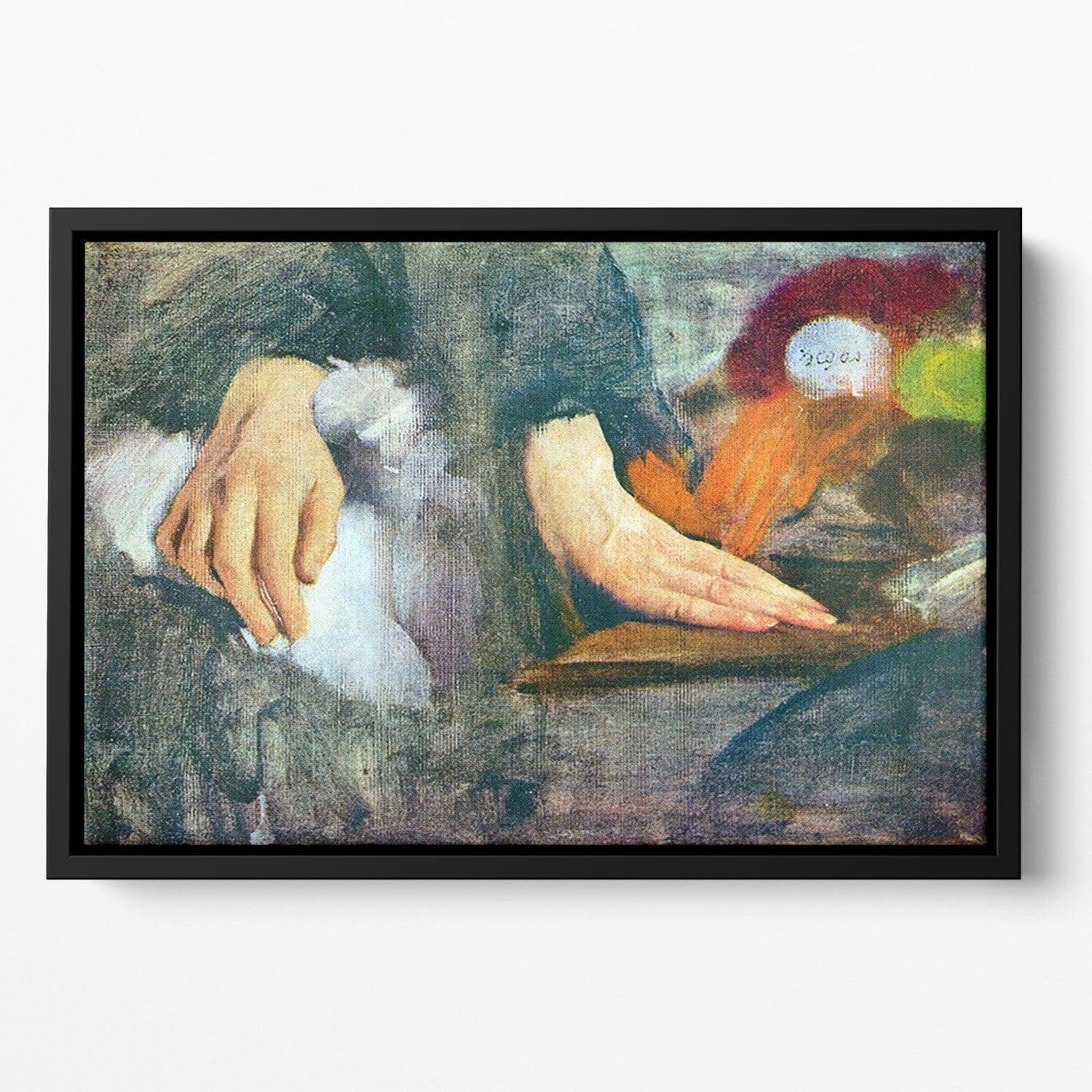 Hand Study by Degas Floating Framed Canvas