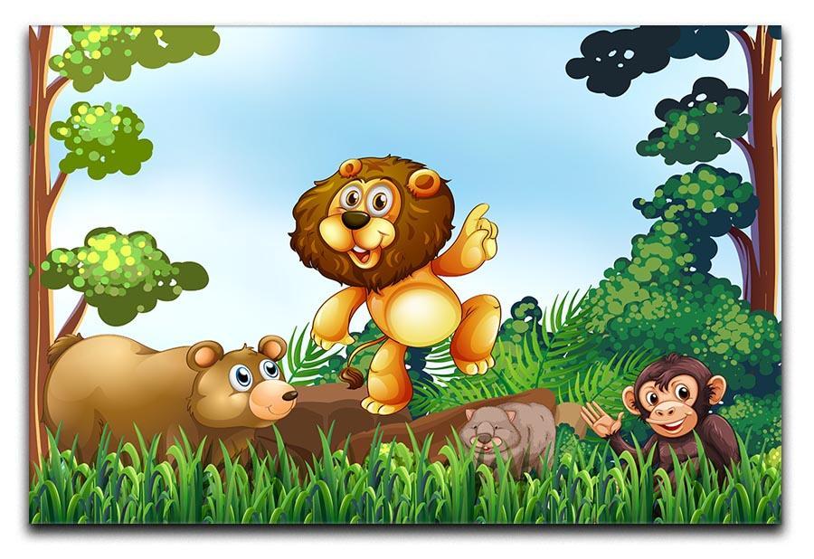 Happy animals living in the jungle Canvas Print or Poster - Canvas Art Rocks - 1