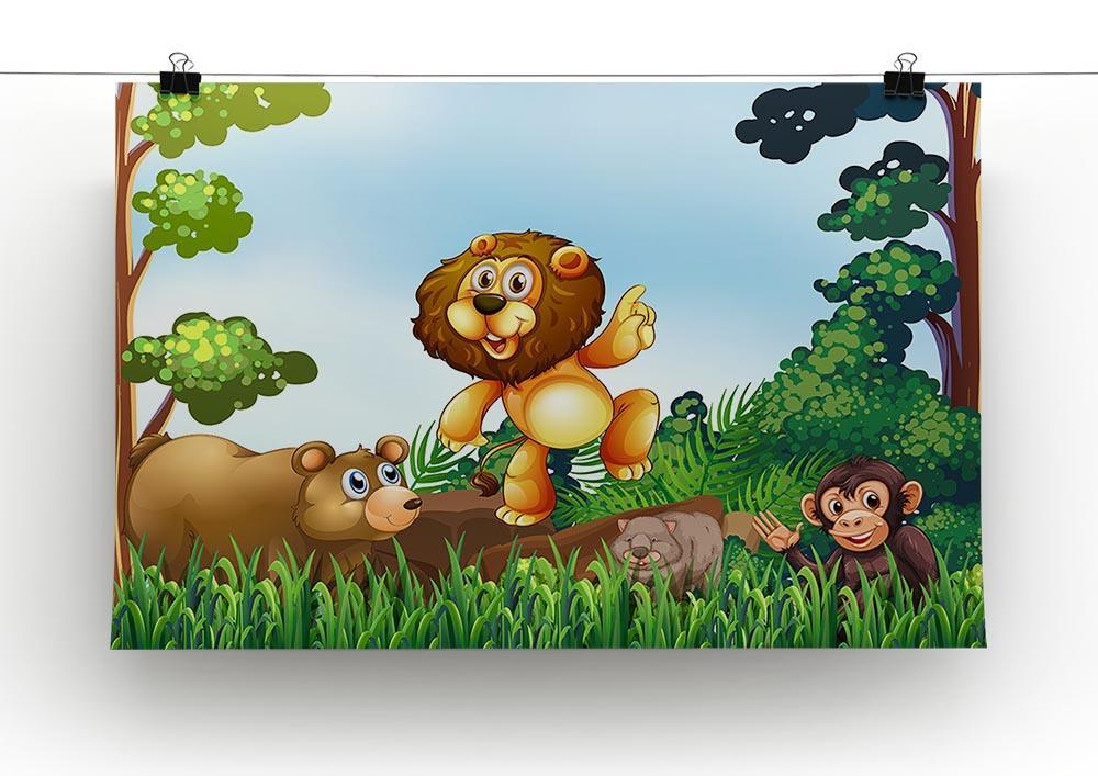 Happy animals living in the jungle Canvas Print or Poster - Canvas Art Rocks - 2