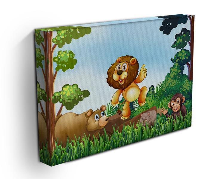 Happy animals living in the jungle Canvas Print or Poster - Canvas Art Rocks - 3