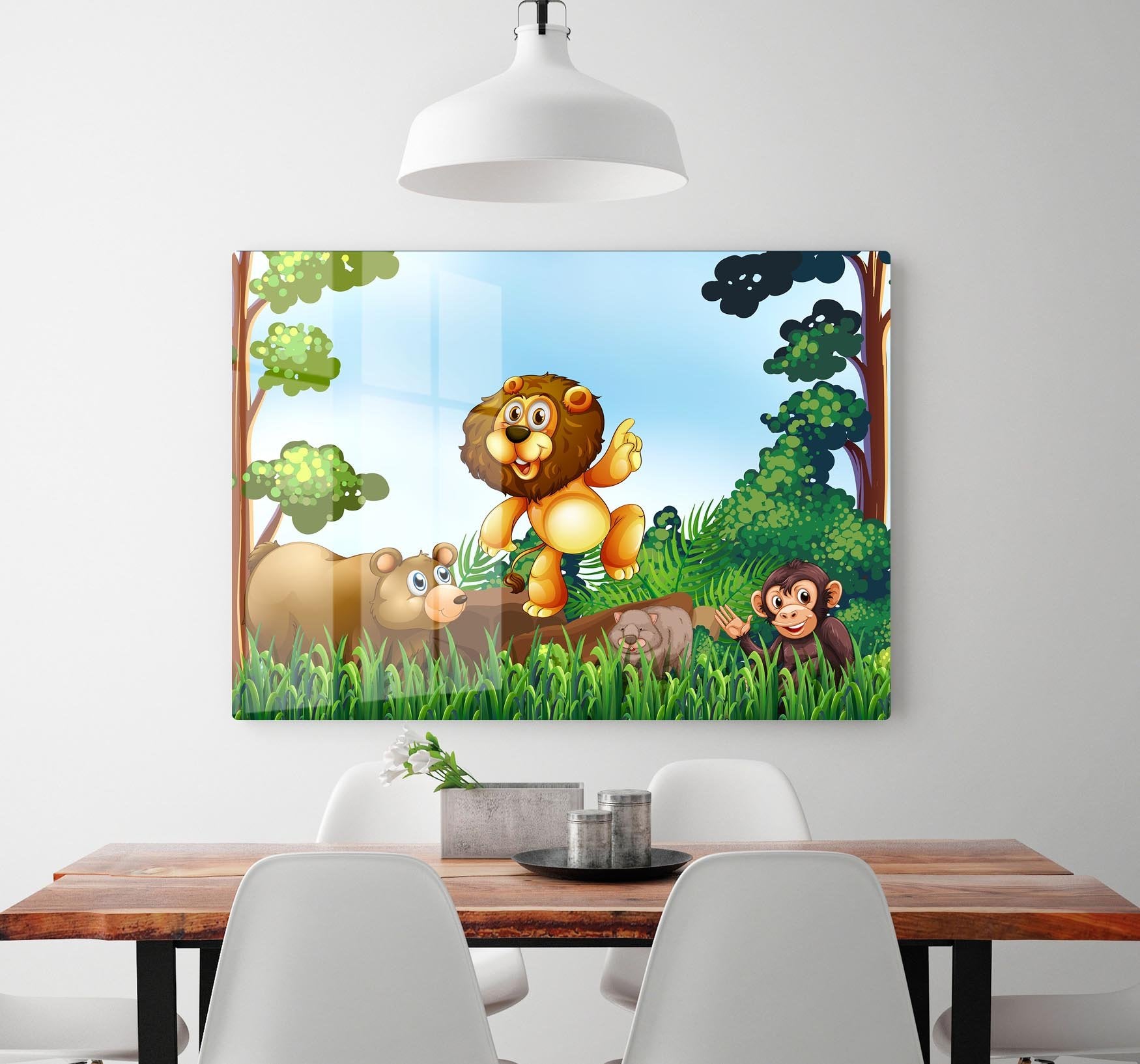 Happy animals living in the jungle HD Metal Print - Canvas Art Rocks - 2