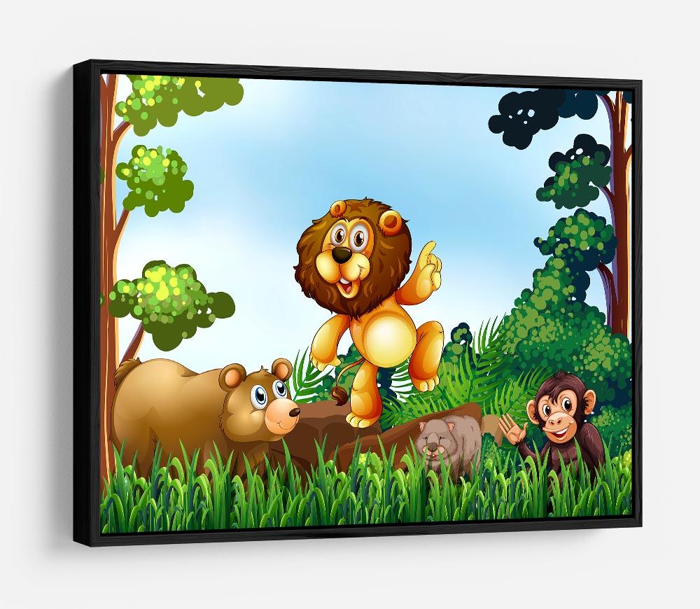 Happy animals living in the jungle HD Metal Print - Canvas Art Rocks - 6