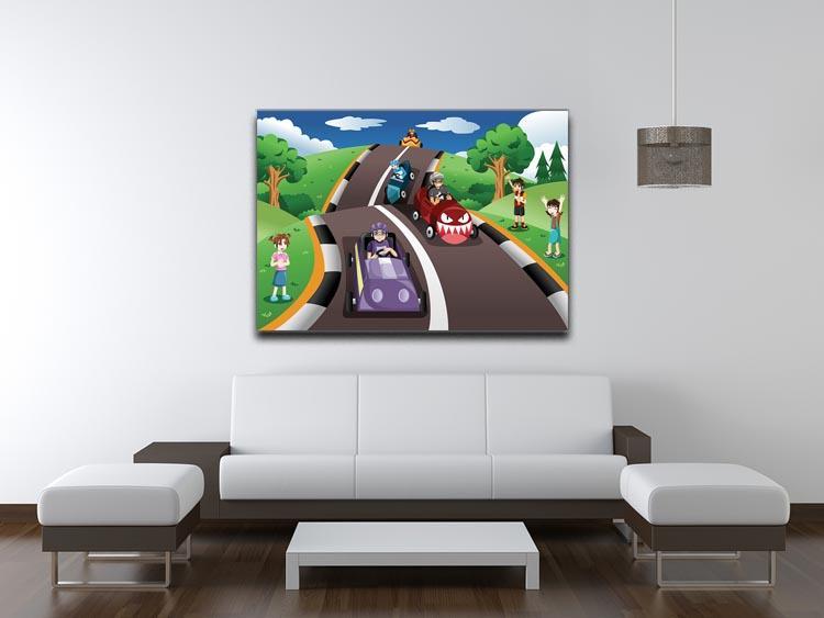 Happy kids in a box car race Canvas Print or Poster - Canvas Art Rocks - 4
