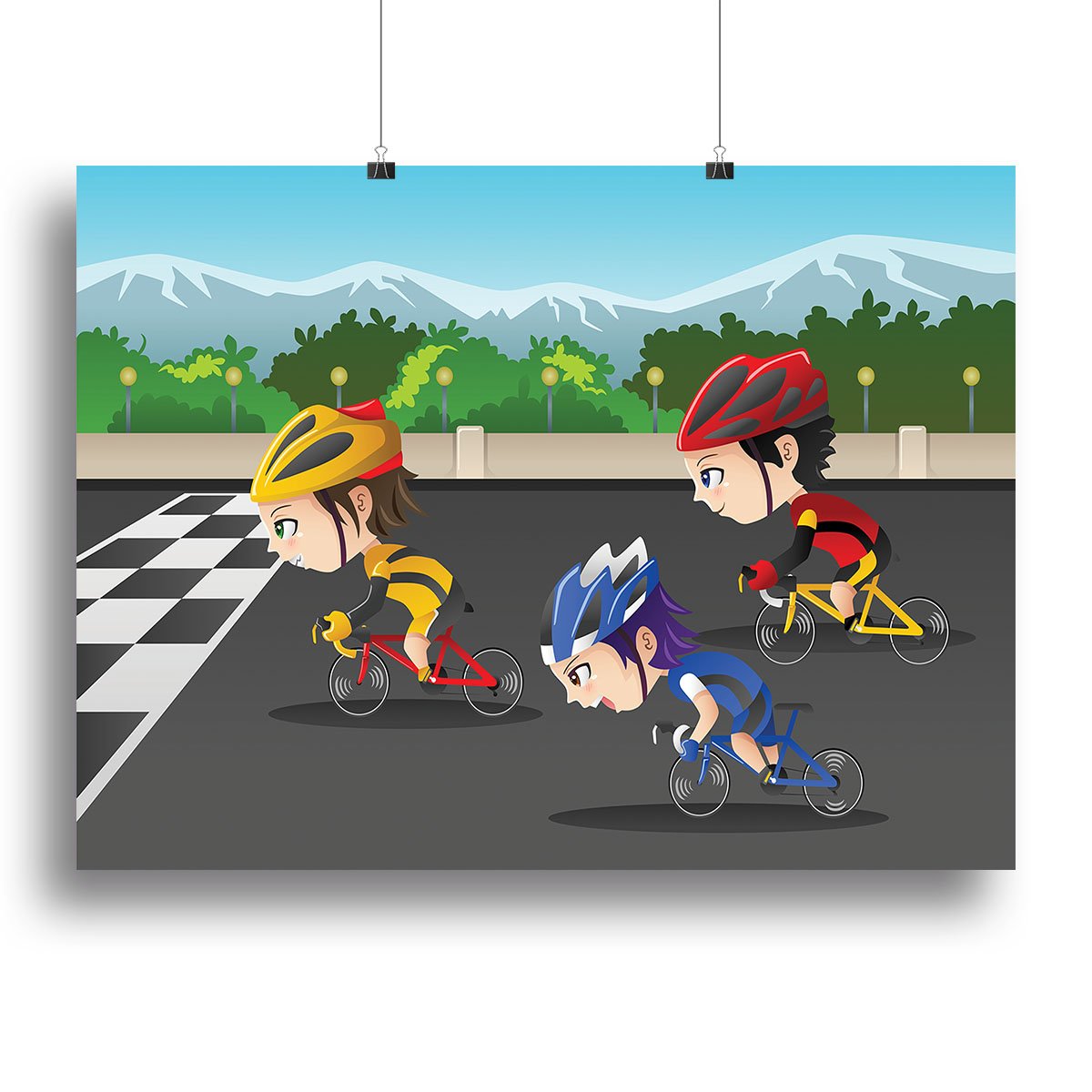 Happy kids in a race Canvas Print or Poster