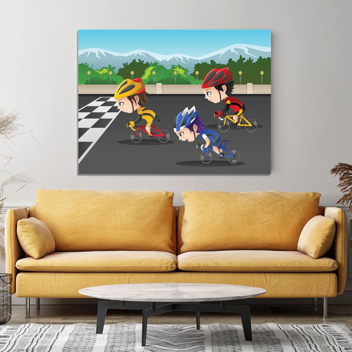 Happy kids in a race Canvas Print or Poster