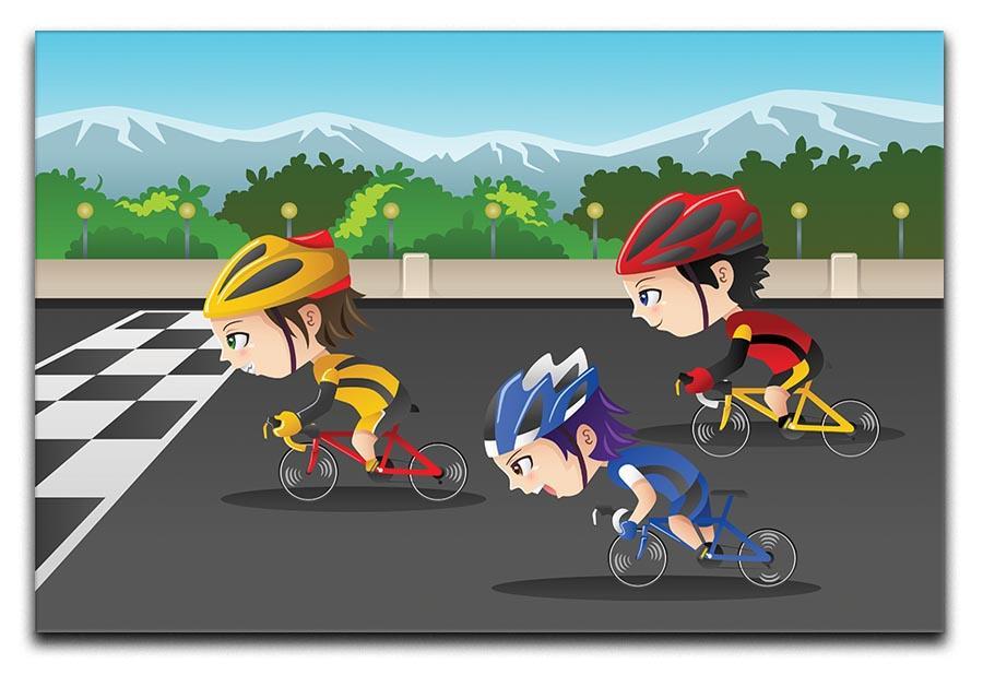 Happy kids in a race Canvas Print or Poster  - Canvas Art Rocks - 1