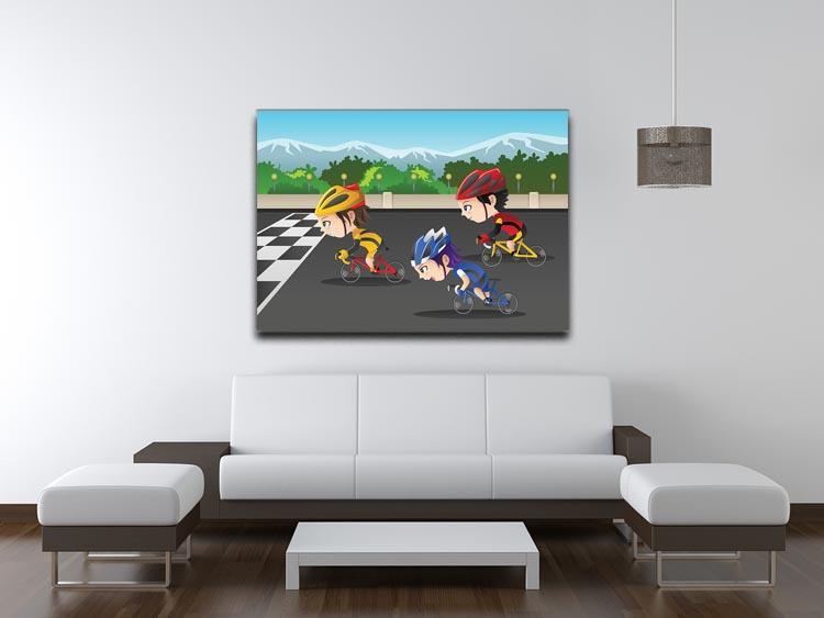 Happy kids in a race Canvas Print or Poster - Canvas Art Rocks - 4