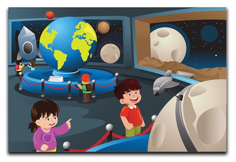 Happy kids on field trip to a planetarium Canvas Print or Poster  - Canvas Art Rocks - 1