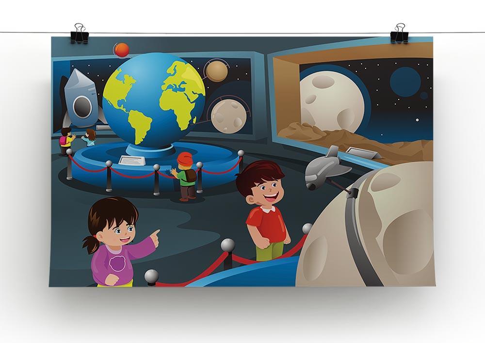 Happy kids on field trip to a planetarium Canvas Print or Poster - Canvas Art Rocks - 2