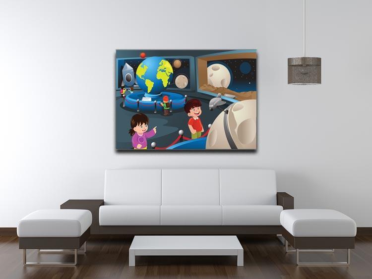 Happy kids on field trip to a planetarium Canvas Print or Poster - Canvas Art Rocks - 4