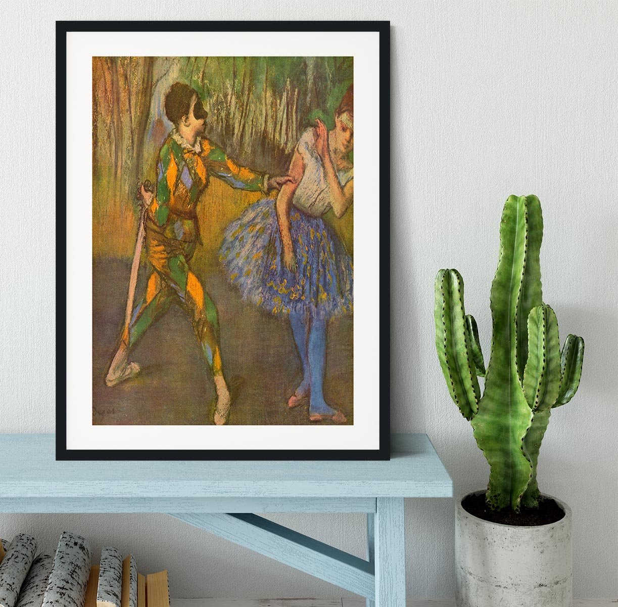 Harlequin and Columbine by Degas Framed Print - Canvas Art Rocks - 1