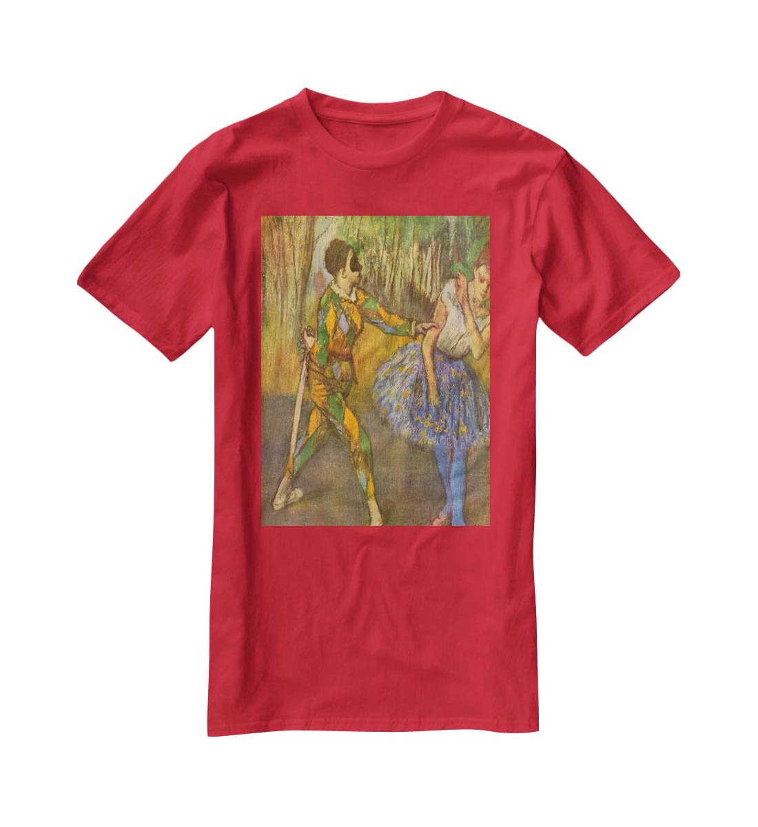 Harlequin and Columbine by Degas T-Shirt - Canvas Art Rocks - 4