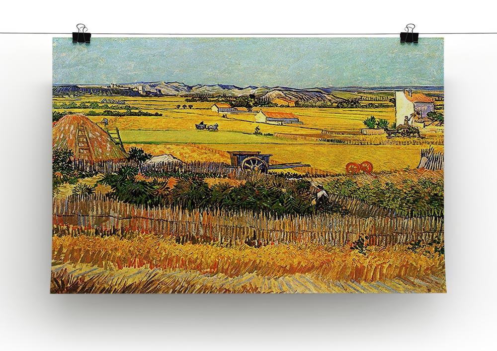 Harvest at La Crau with Montmajour in the Background by Van Gogh Canvas Print & Poster - Canvas Art Rocks - 2