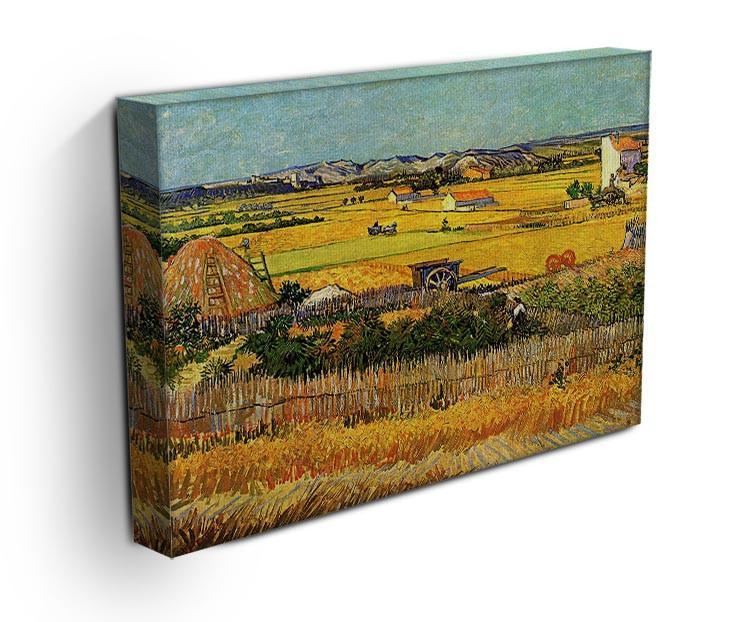 Harvest at La Crau with Montmajour in the Background by Van Gogh Canvas Print & Poster - Canvas Art Rocks - 3