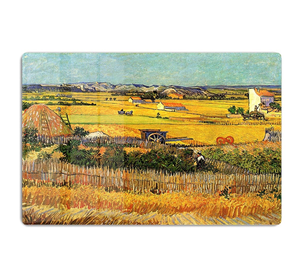 Harvest at La Crau with Montmajour in the Background by Van Gogh HD Metal Print