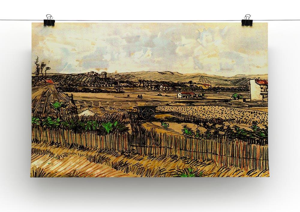 Harvest in Provence at the Left Montmajour by Van Gogh Canvas Print & Poster - Canvas Art Rocks - 2