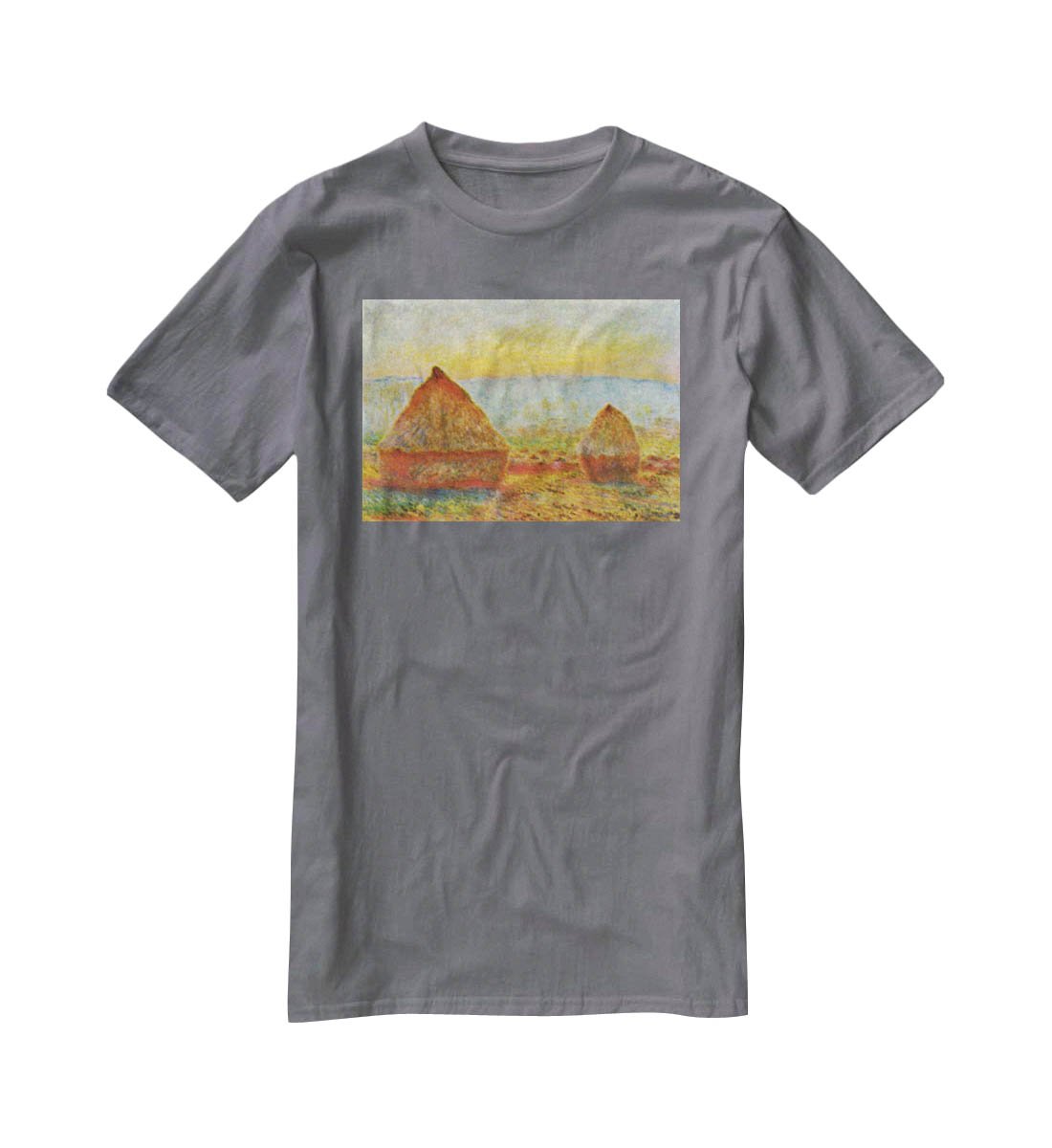 Haystack 1 by Monet T-Shirt - Canvas Art Rocks - 3