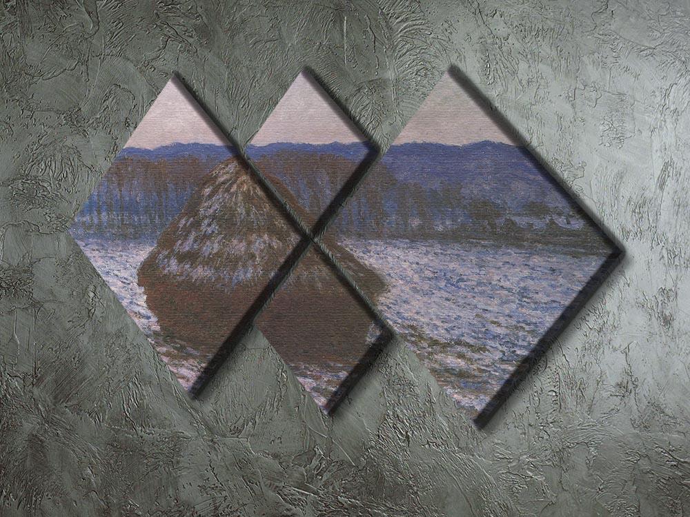 Haystacks 2 by Monet 4 Square Multi Panel Canvas - Canvas Art Rocks - 2