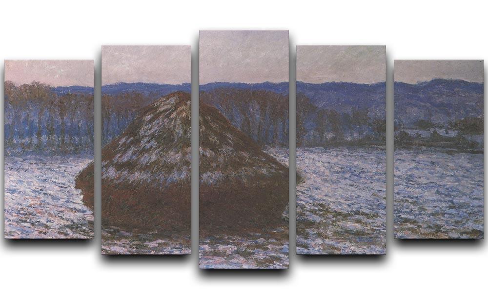 Haystacks 2 by Monet 5 Split Panel Canvas  - Canvas Art Rocks - 1