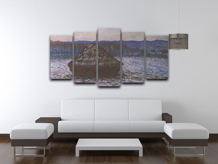 Haystacks 2 by Monet 5 Split Panel Canvas - Canvas Art Rocks - 3