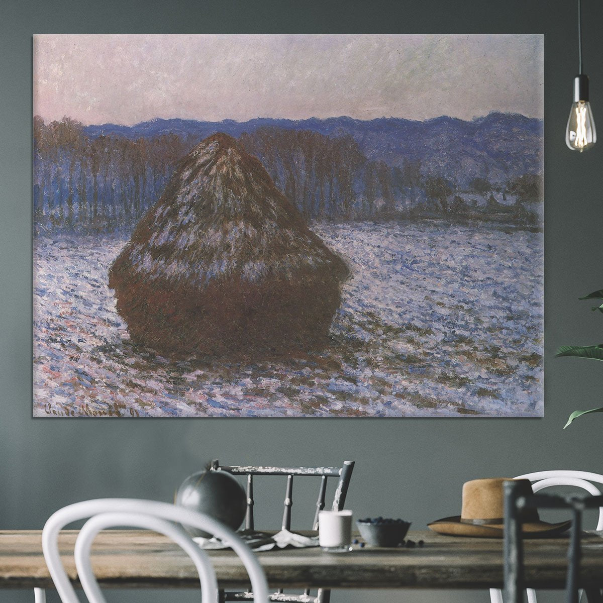 Haystacks 2 by Monet Canvas Print or Poster