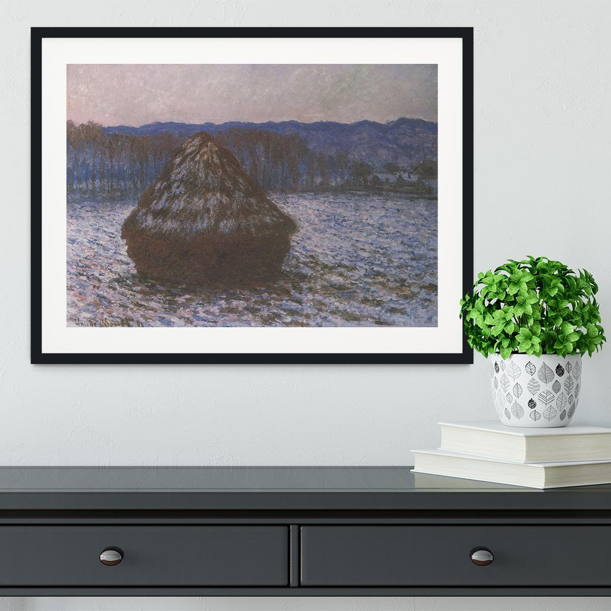 Haystacks 2 by Monet Framed Print - Canvas Art Rocks - 1
