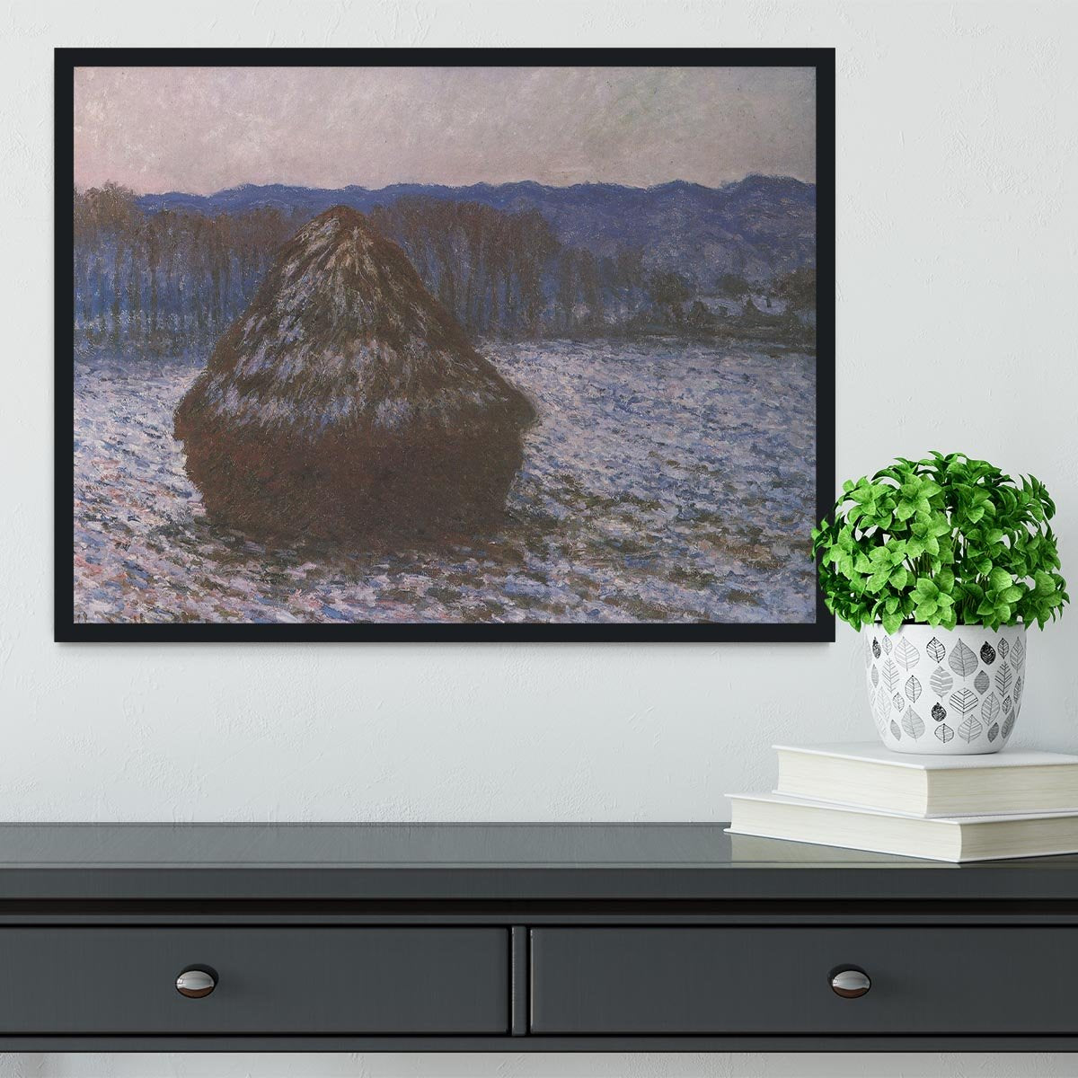 Haystacks 2 by Monet Framed Print - Canvas Art Rocks - 2