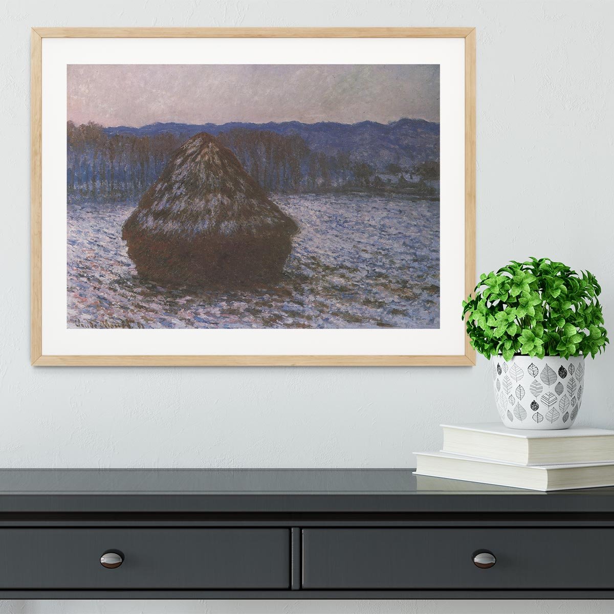 Haystacks 2 by Monet Framed Print - Canvas Art Rocks - 3