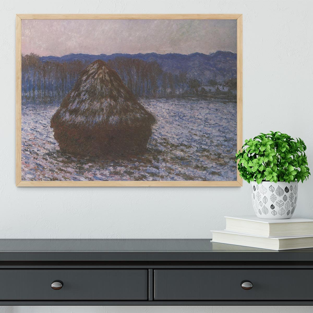Haystacks 2 by Monet Framed Print - Canvas Art Rocks - 4