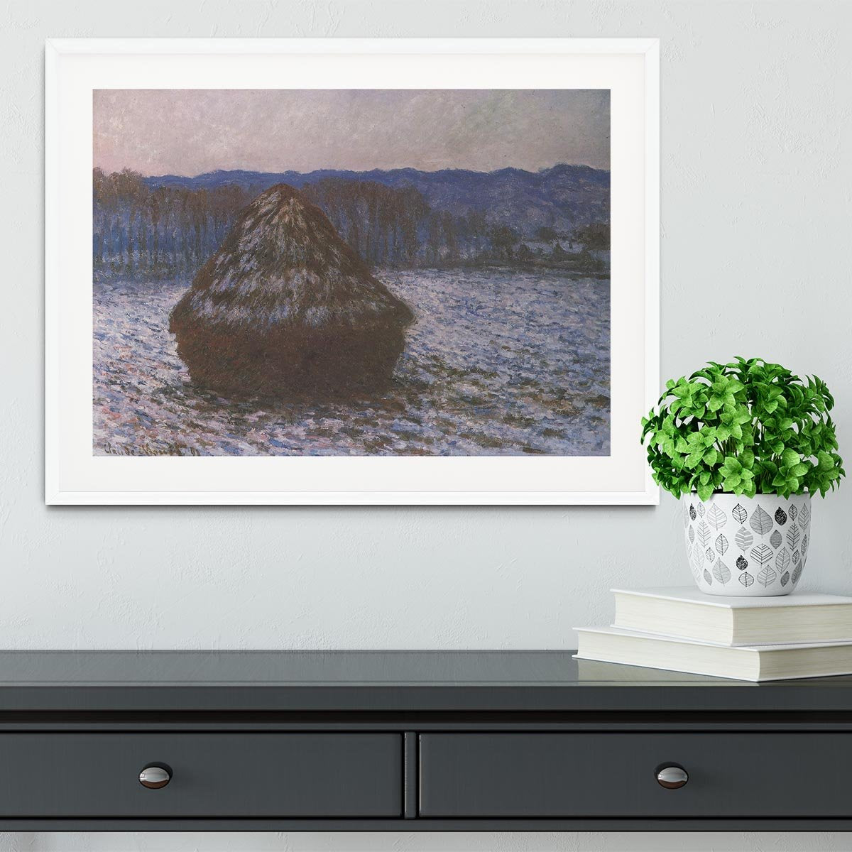Haystacks 2 by Monet Framed Print - Canvas Art Rocks - 5
