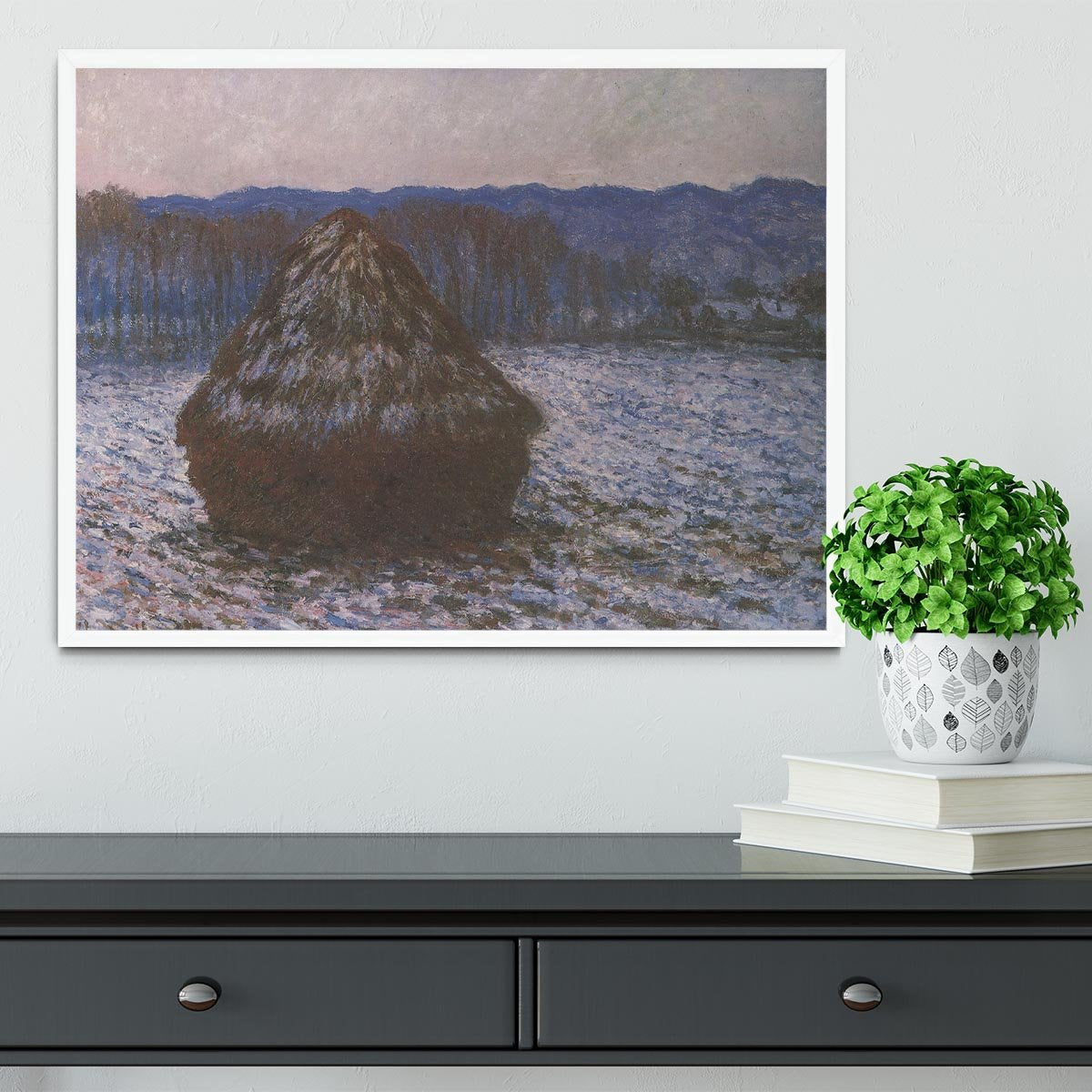 Haystacks 2 by Monet Framed Print - Canvas Art Rocks -6