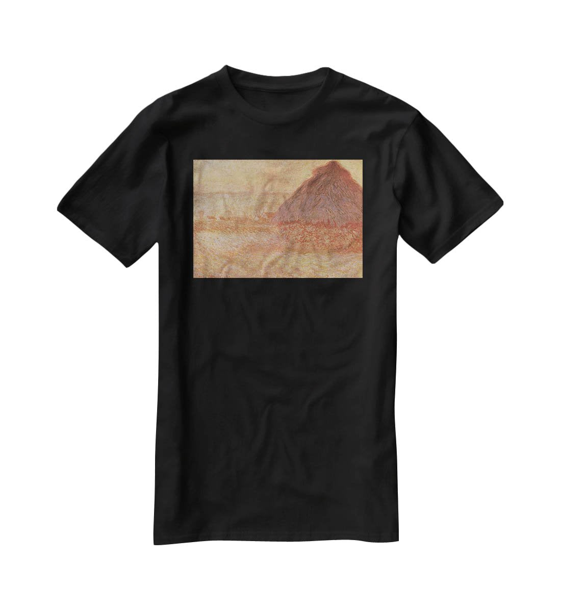 Haystacks at sunset by Monet T-Shirt - Canvas Art Rocks - 1