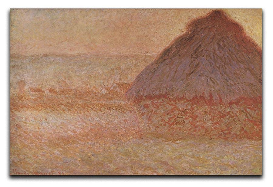 Haystacks at sunset by Monet Canvas Print & Poster  - Canvas Art Rocks - 1