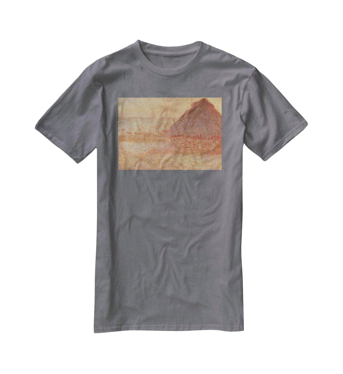 Haystacks at sunset by Monet T-Shirt - Canvas Art Rocks - 3