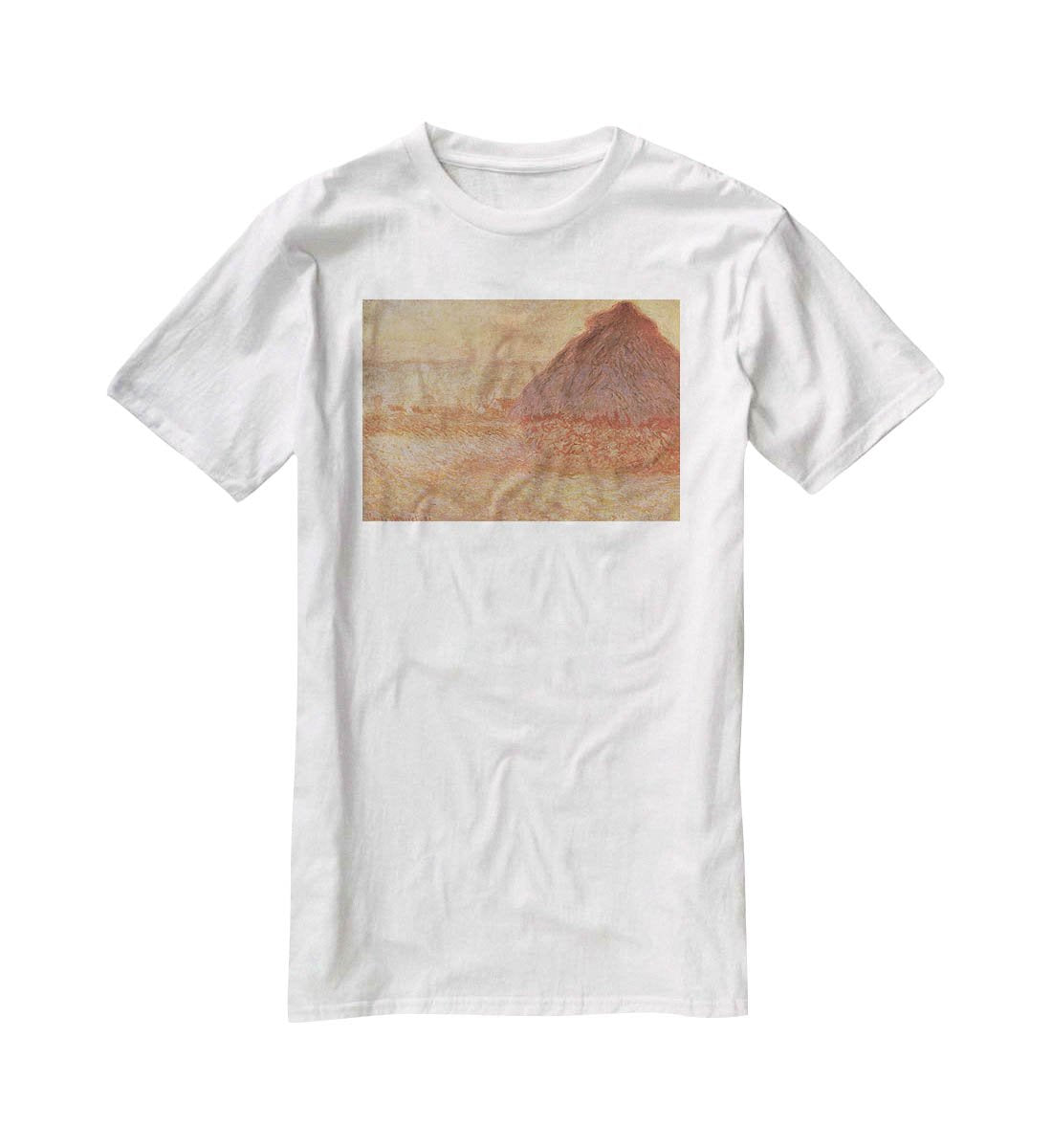 Haystacks at sunset by Monet T-Shirt - Canvas Art Rocks - 5