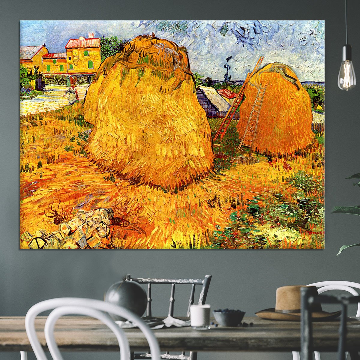 Haystacks in Provence by Van Gogh Canvas Print or Poster