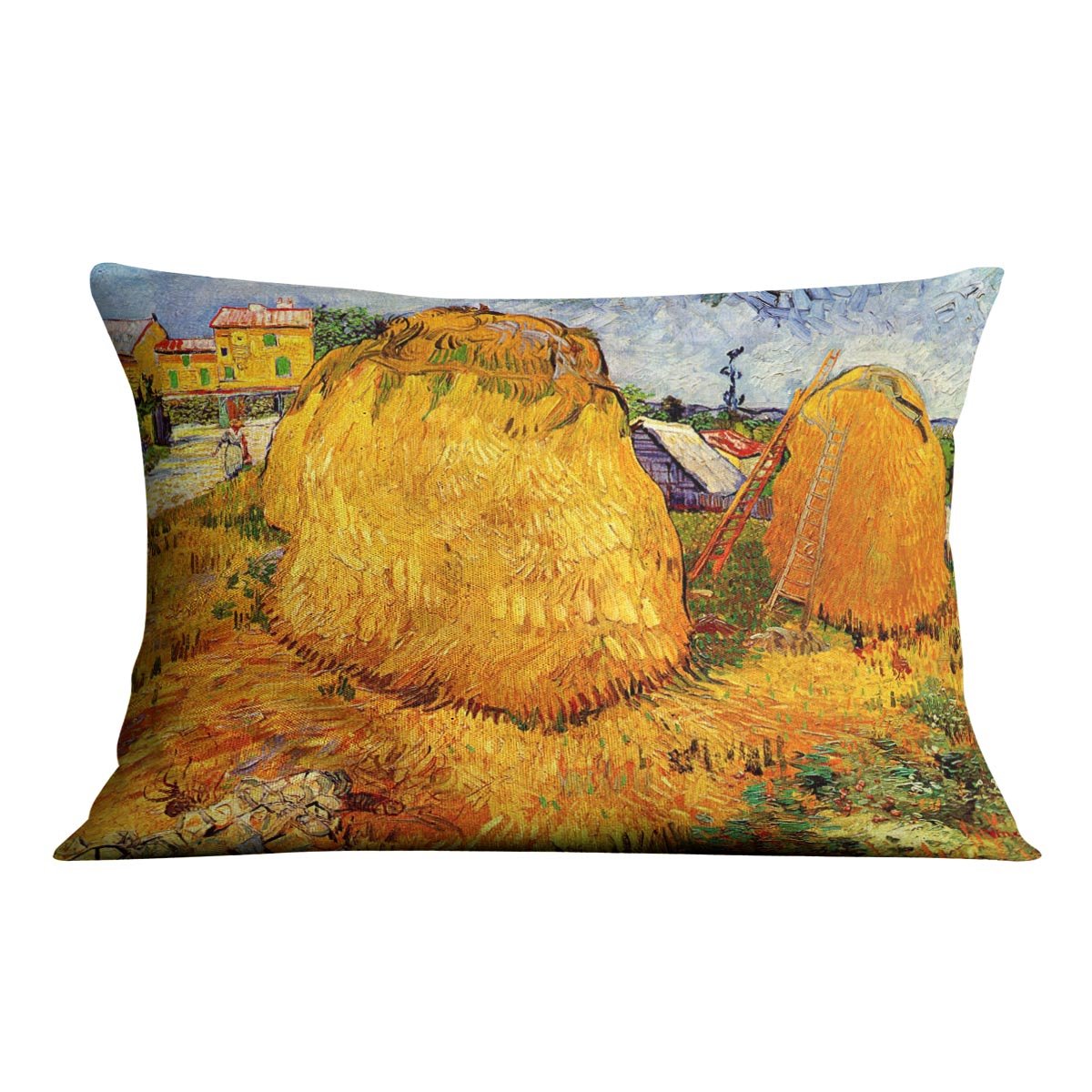 Haystacks in Provence by Van Gogh Throw Pillow