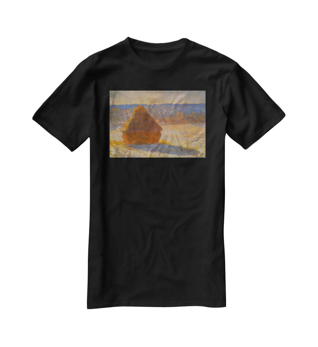 Haystacks in Snow by Monet T-Shirt - Canvas Art Rocks - 1