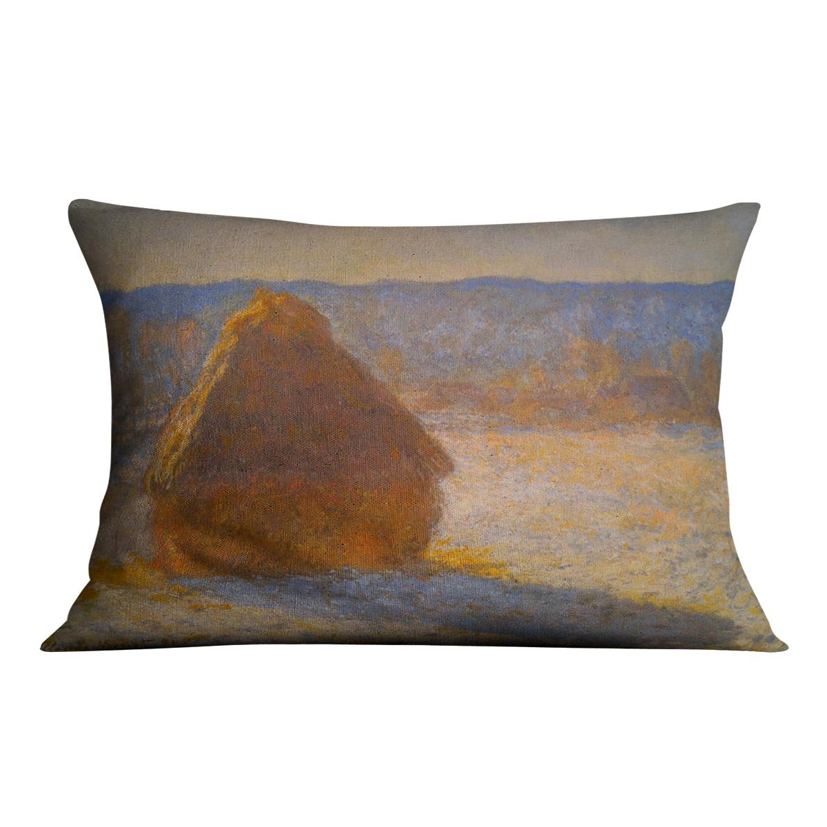 Haystacks in Snow by Monet Throw Pillow
