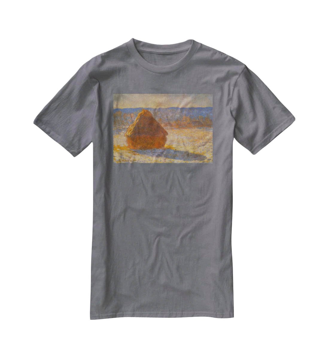 Haystacks in Snow by Monet T-Shirt - Canvas Art Rocks - 3