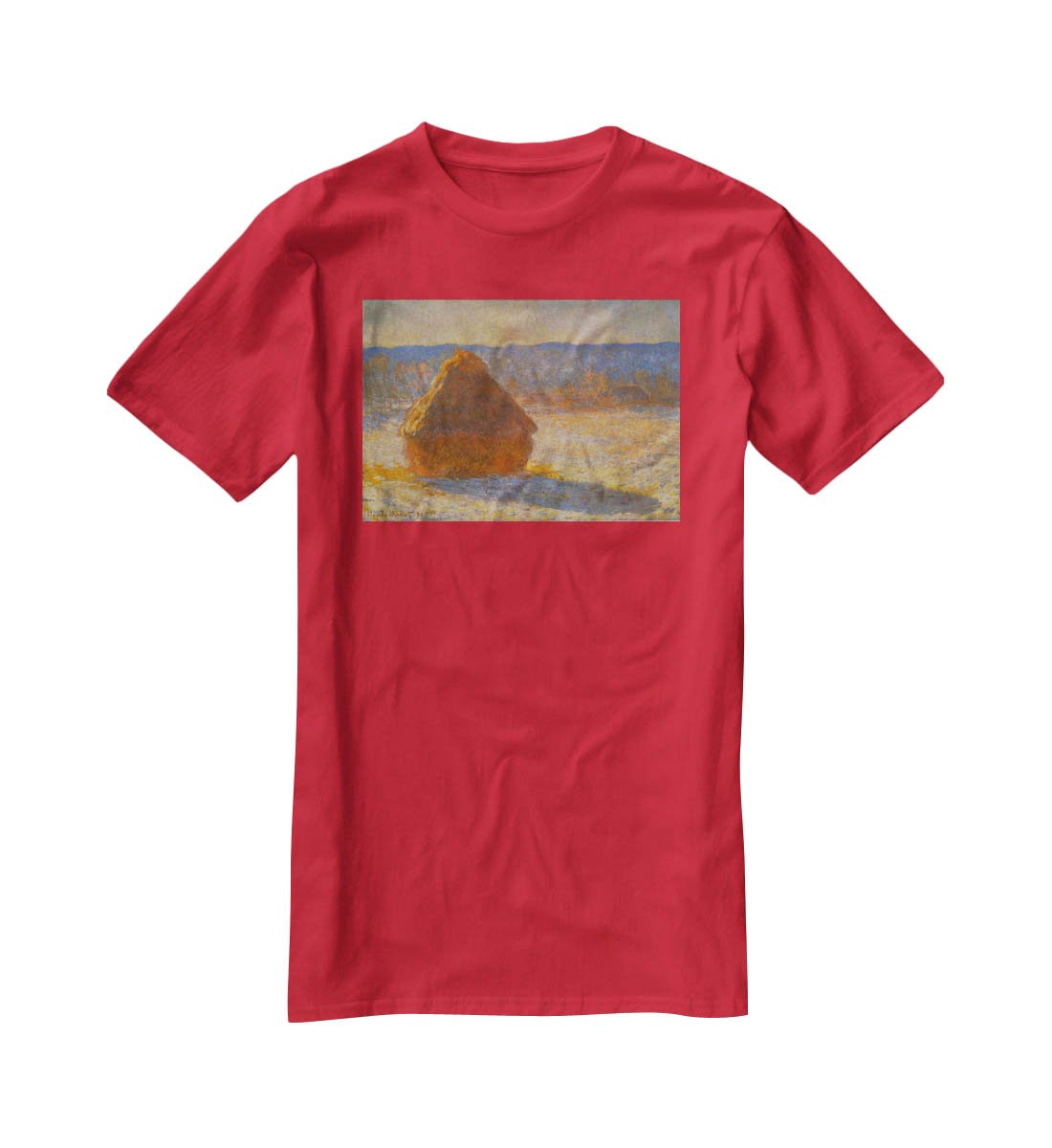 Haystacks in Snow by Monet T-Shirt - Canvas Art Rocks - 4