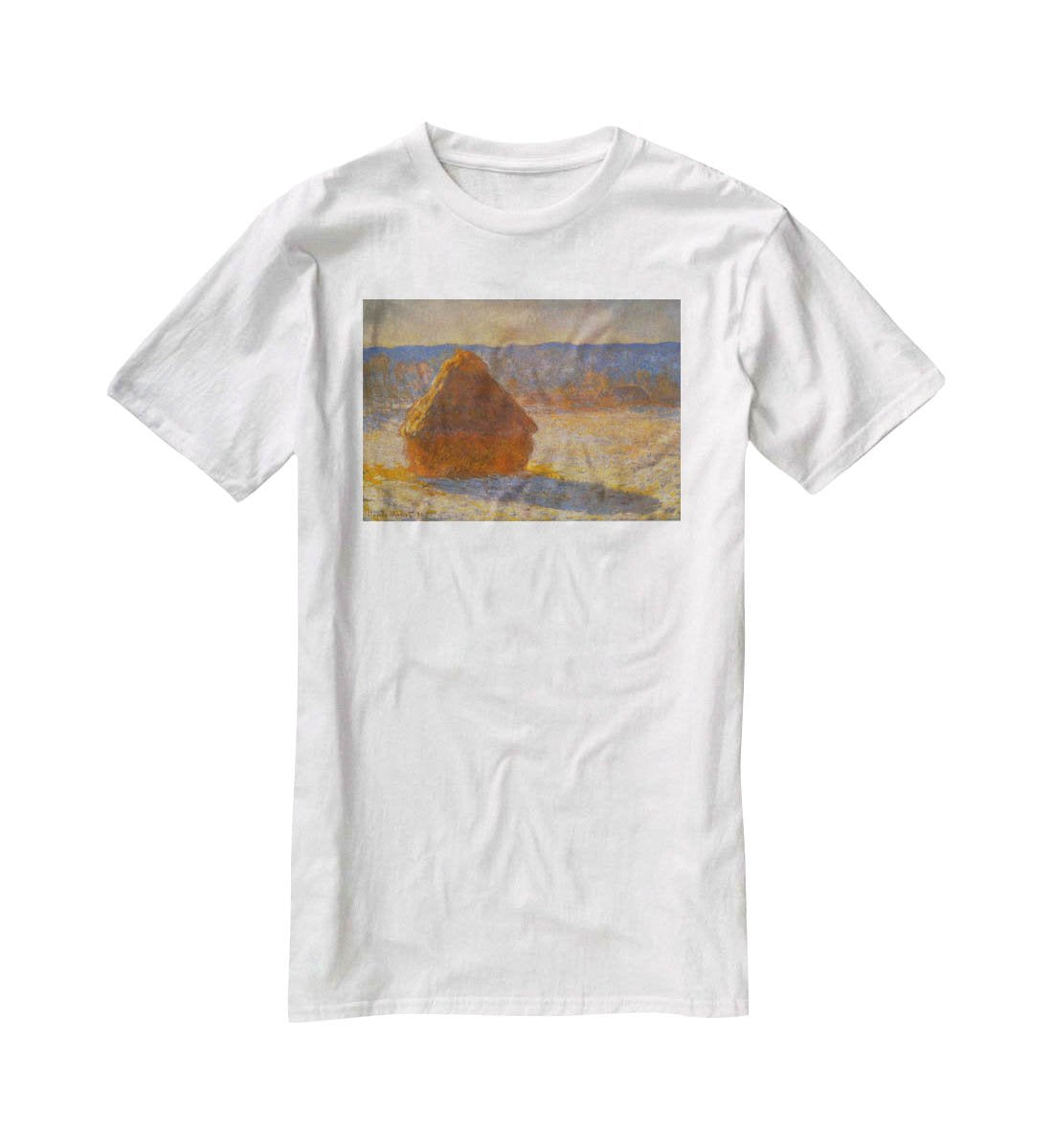 Haystacks in Snow by Monet T-Shirt - Canvas Art Rocks - 5