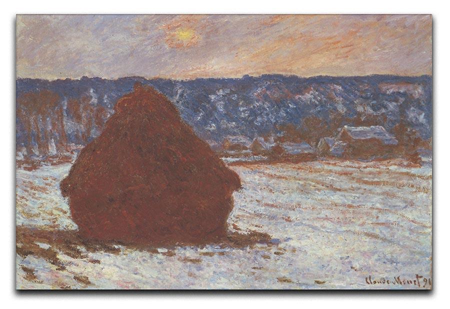 Haystacks snow covered the sky by Monet Canvas Print & Poster  - Canvas Art Rocks - 1