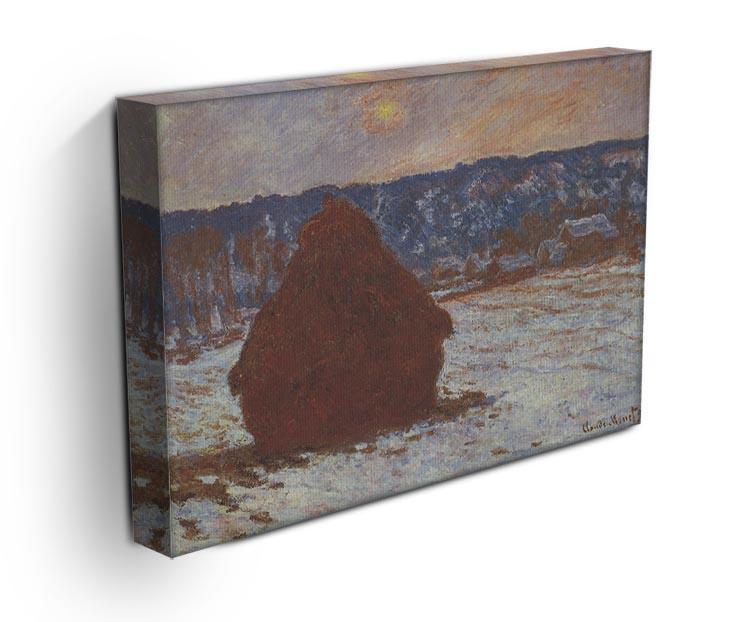 Haystacks snow covered the sky by Monet Canvas Print & Poster - Canvas Art Rocks - 3