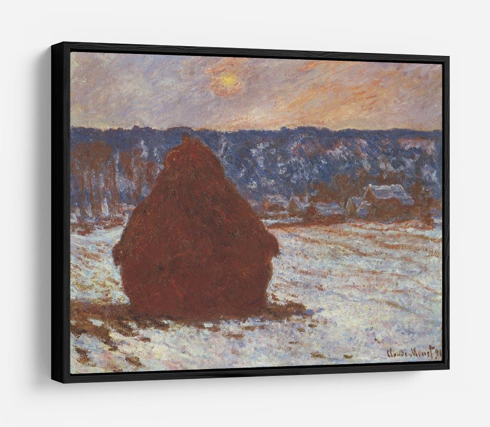 Haystacks snow covered the sky by Monet HD Metal Print