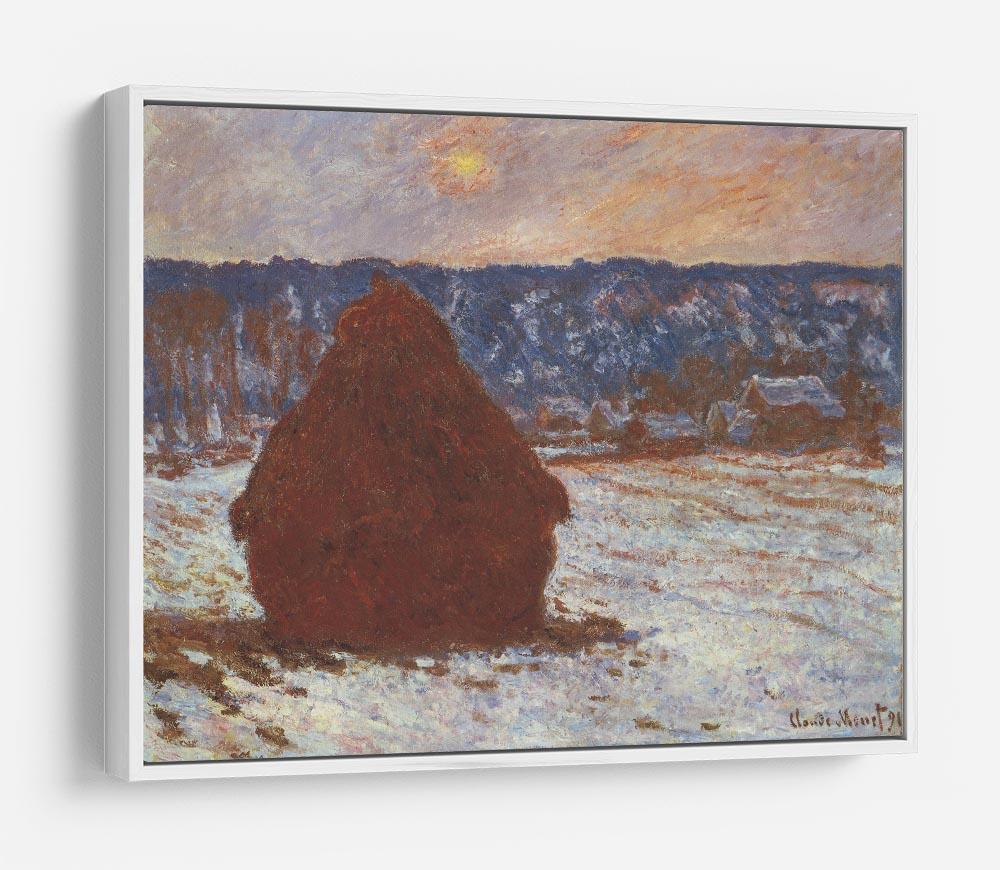 Haystacks snow covered the sky by Monet HD Metal Print