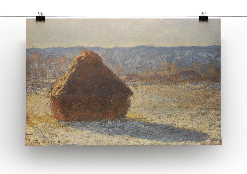 Haystacks snow morning by Monet Canvas Print & Poster - Canvas Art Rocks - 2